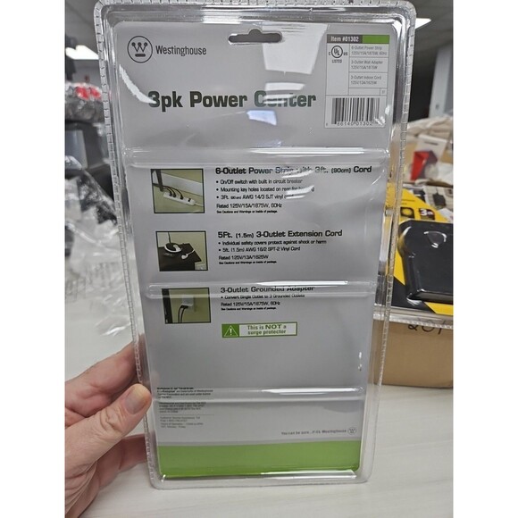 Westinghouse 3 Piece Power Center-Power Strip, Extension Cord, Wall Adapter NEW - Picture 2 of 5